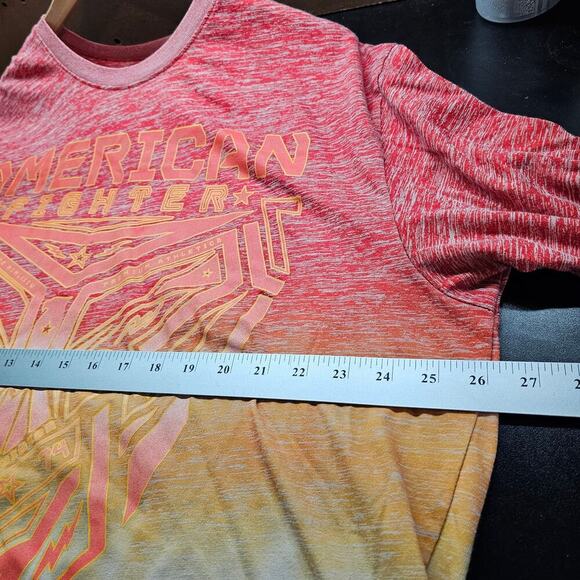 American Fighters Shirt Mens 4X Orange Ombre Short Sleeve MMA Bright Streetwear - Picture 9 of 10
